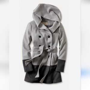 Banana Republic Wool Blend Gray Hooded Belted Coat Size XS